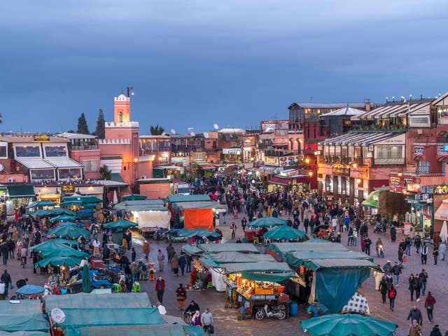 Jemaa el-Fnaa square in Marrakech, Morocco, is a popular attraction for tourists
