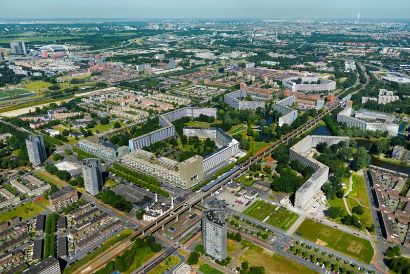 The Bijlmermeer estate had distinctive honeycomb-like buildings