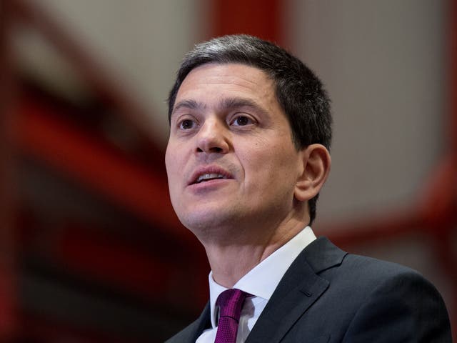 Former British Foreign secretary David Miliband delivers a joint speech on Brexit and trade in Rainham, Essex