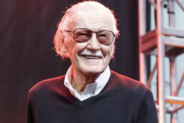 Stan Lee onstage at ENTERTAINMENT WEEKLY Presents Dwayne "The Rock" Johnson at Stan Lee's Los Angeles Comic-Con at Los Angeles Convention Center on 28 October, 2017 in Los Angeles, California.