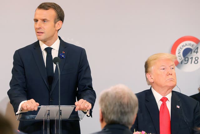 Donald Trump taunted France over the world wars days after appearing with Emmanuel Macron at First World War centenary events