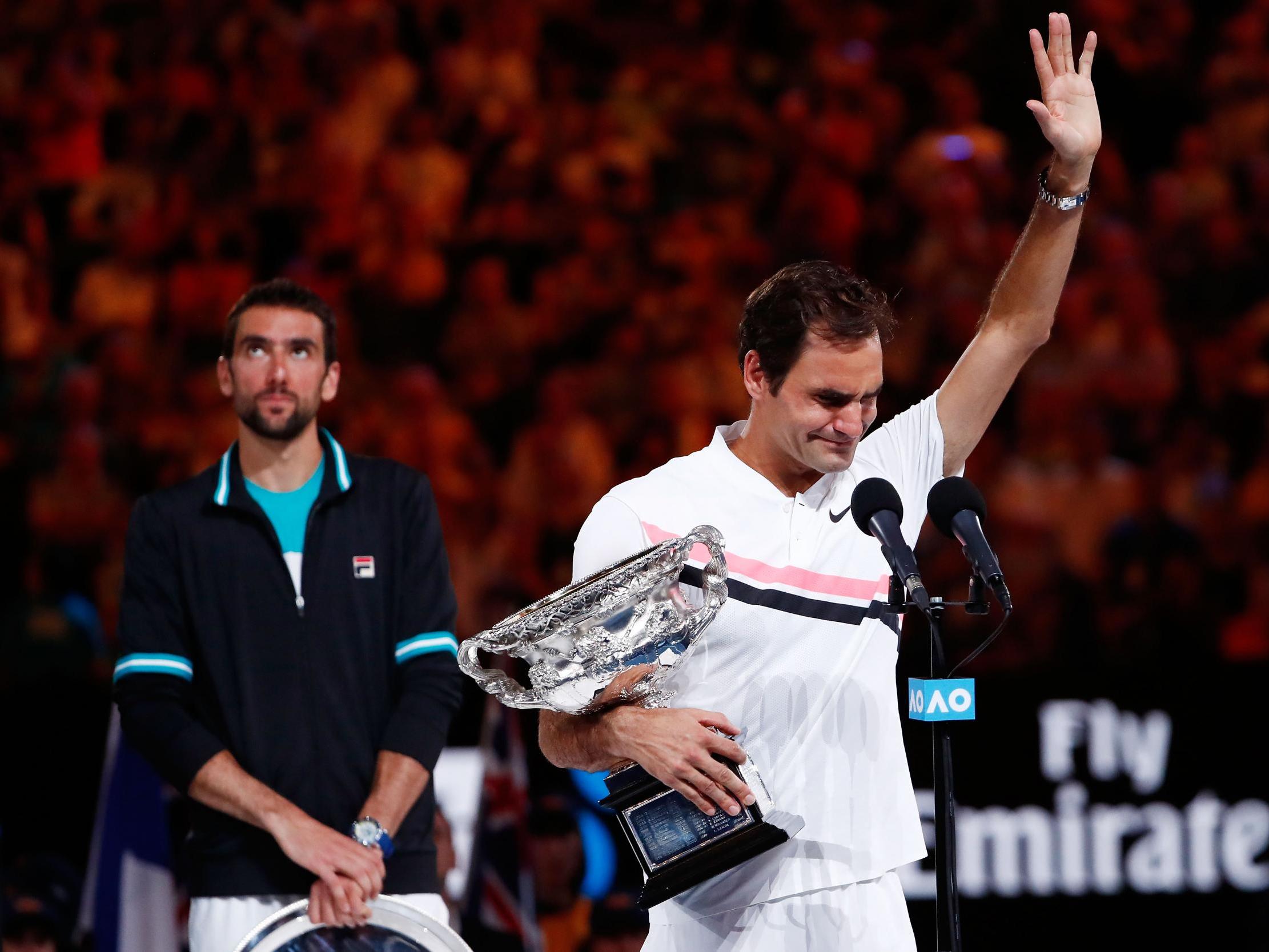 Federer's most recent Australian Open triumph came against Marin Cilic in January