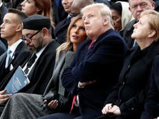 Trump stares at King of Morocco during Macron speech