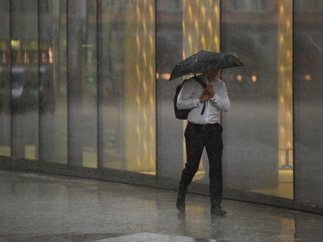 Heavy rain and strong winds are expected to spread from Scotland into northern England and Wales overnight