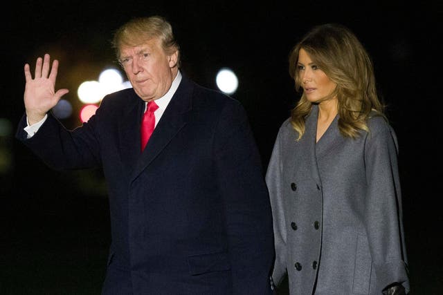 President Donald Trump returns to Washington from his Paris trip on Sunday 11 November 2018 with first lady Melania Trump