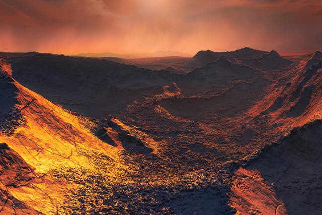 Artist’s impression of the surface of the newly discovered distant planet 