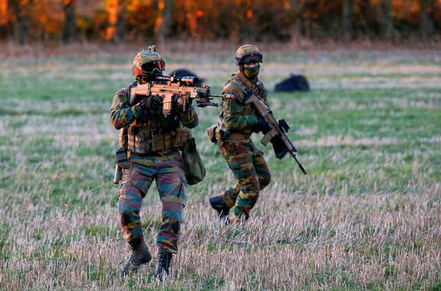 Belgian army special forces during the Black Blade military exercise involving several European Union countries and organised by the European Defence Agency at Florennes airbase, Belgium in 2016