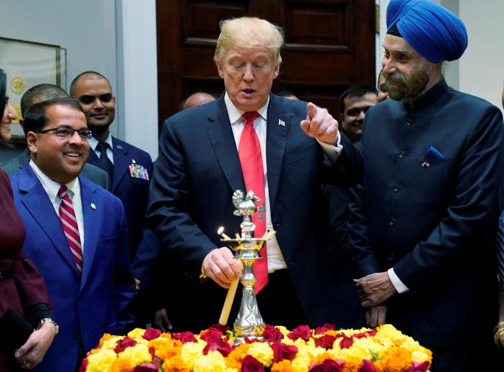 Donald Trump held a ceremonial lighting of the Diya at the White House to mark Diwali