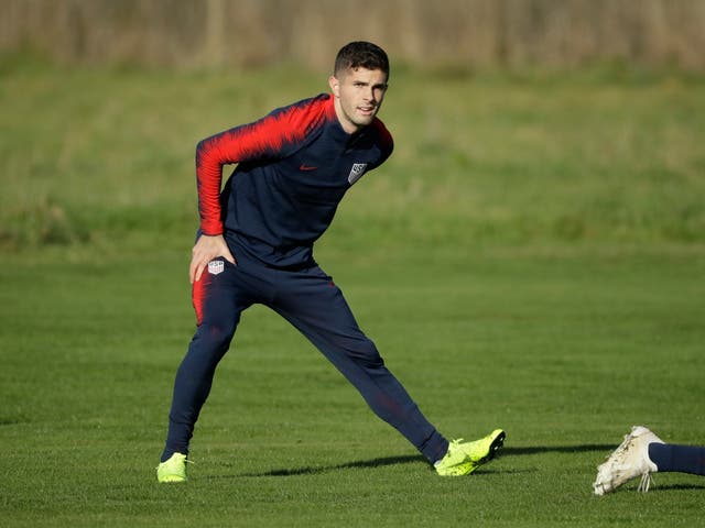 United States national team player Christian Pulisic takes part in training