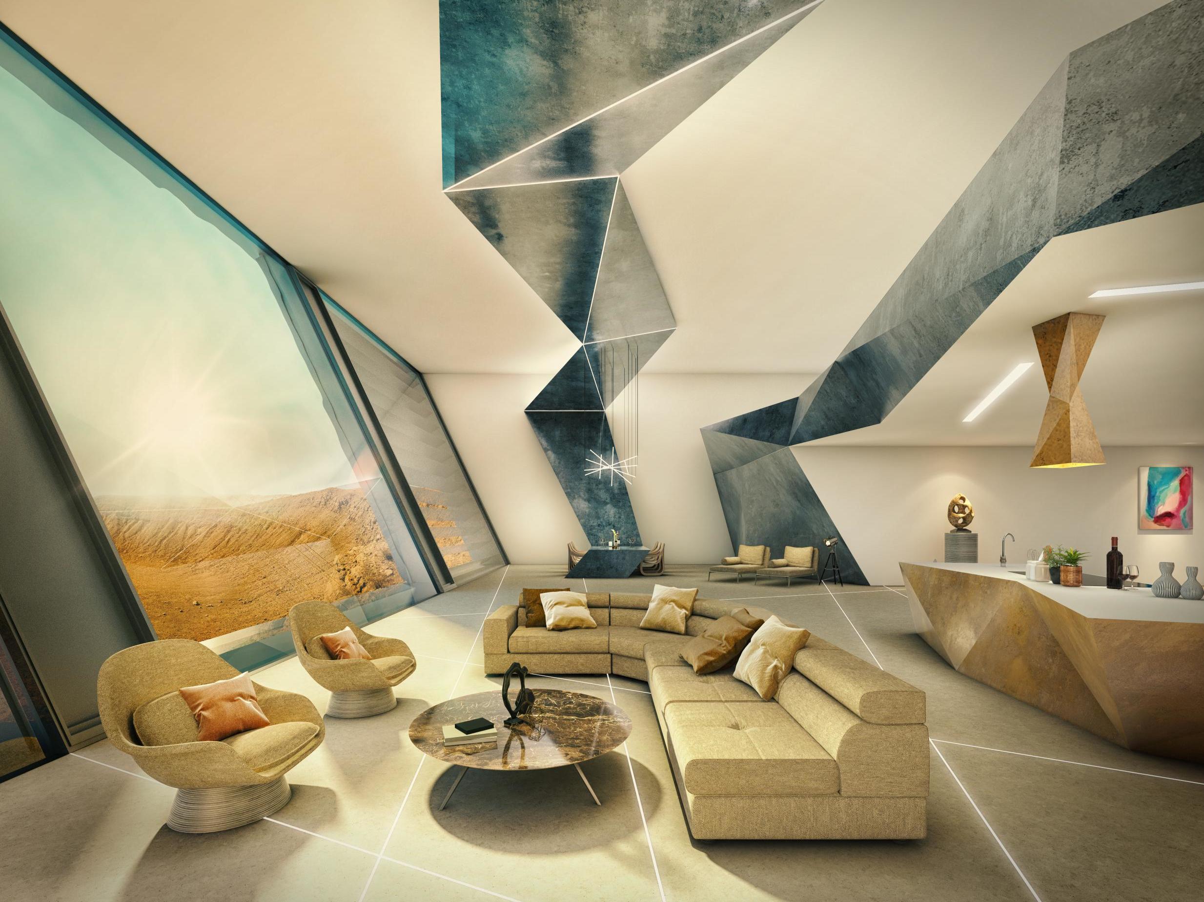 Luxury life: the interior of how a mansion could look on Mars