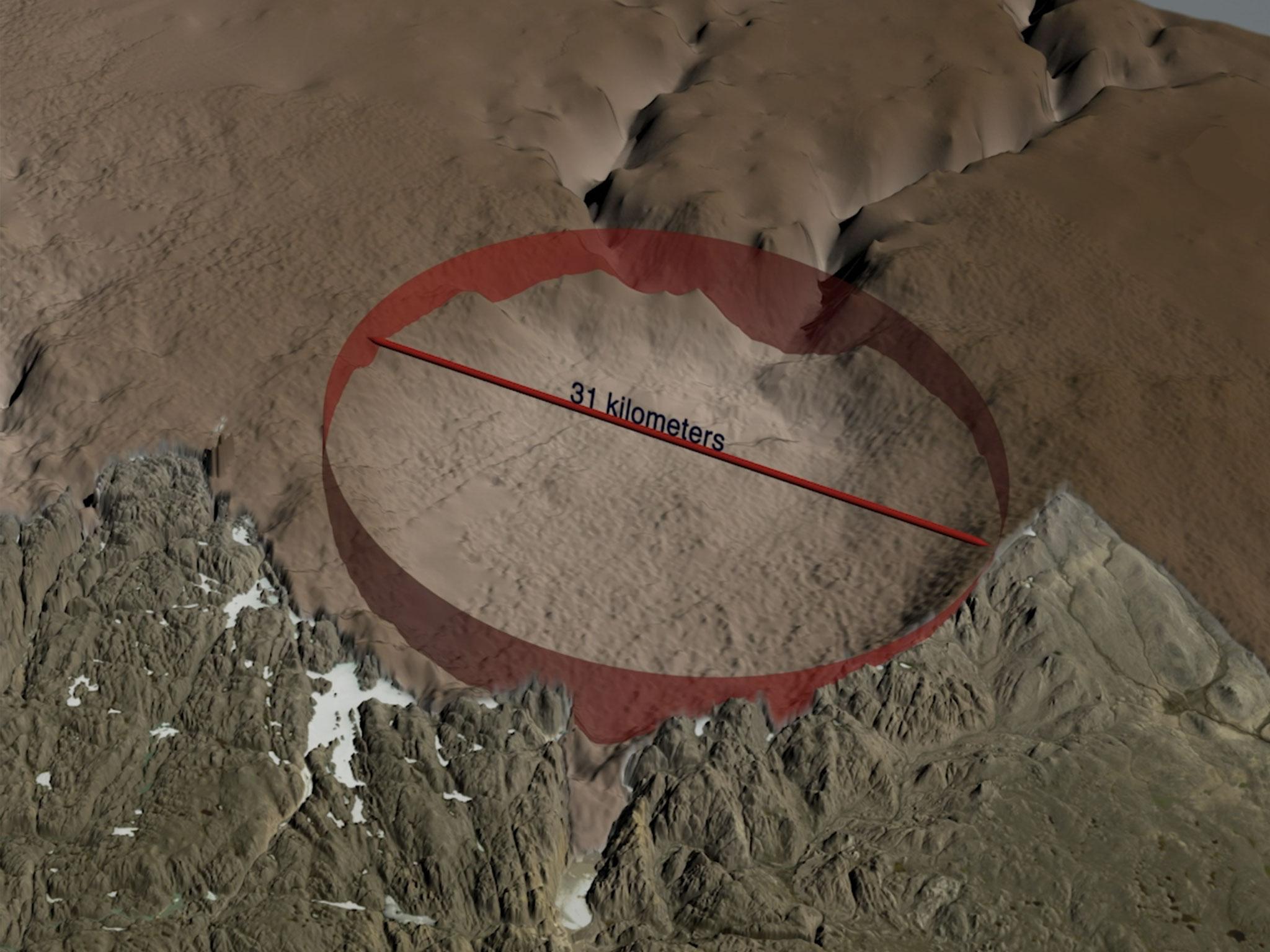 Кратер от метеорита убившего динозавров. Гайавата кратер. Кратер в Гренландии от метеорита. Под ледником Гайавата кратер. Гренландия кратер 31км.