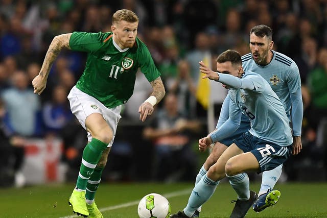 James McClean gets on the ball for Northern Ireland