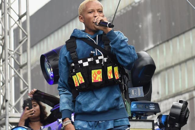 Jaden Smith performs onstage during the Jaden Smith + G-Star RAW Forces of Nature collection reveal at Hypefest on 6 October, 2018 in Brooklyn, New York.