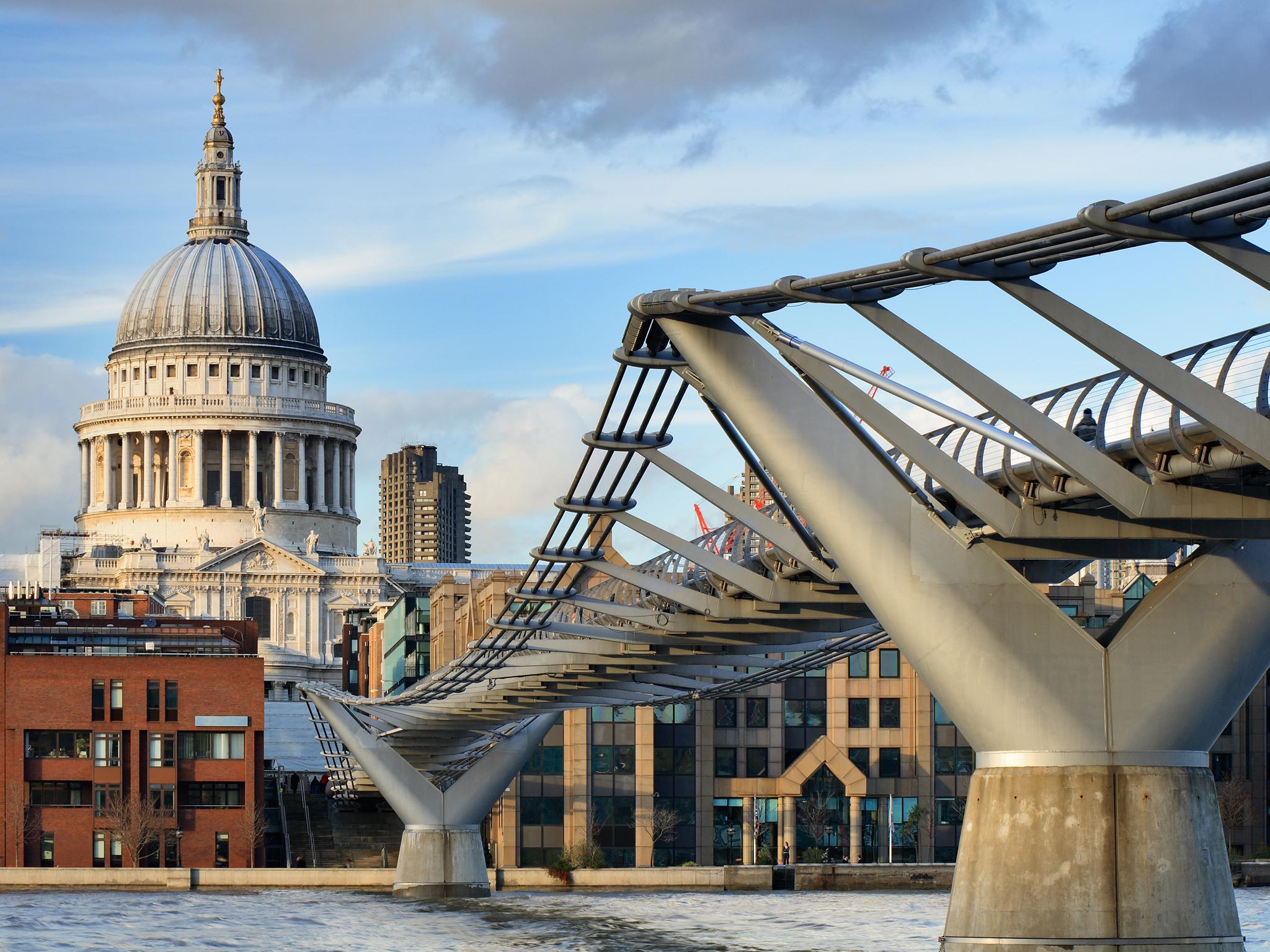 London’s Millennium Bridge was closed for two years until 2002 to eliminate the wobble (Getty)