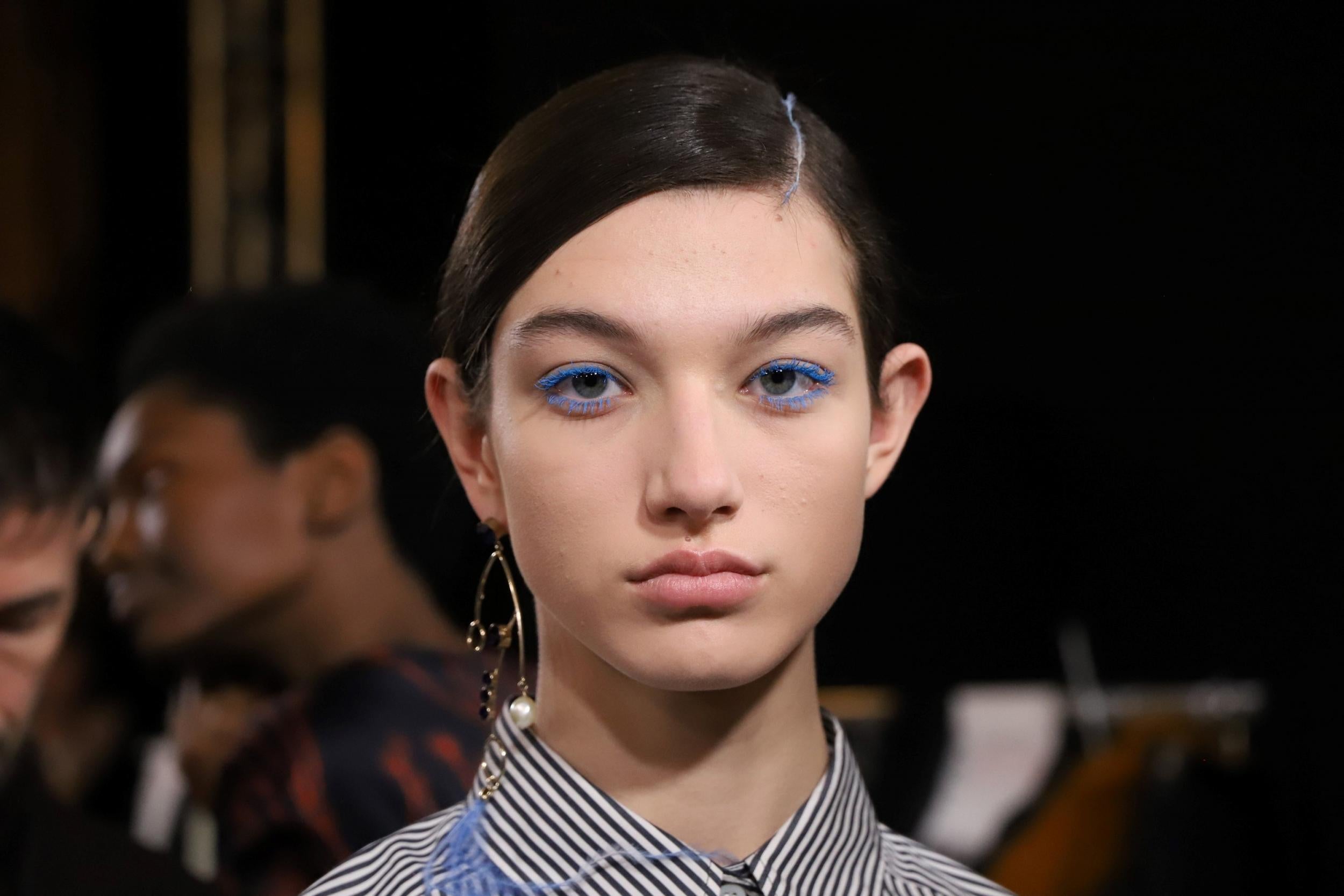 Model backstage at Dries Van Noten AW18