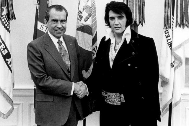 President Richard Nixon meets with Elvis Presley 21 December, 1970 at the White House.