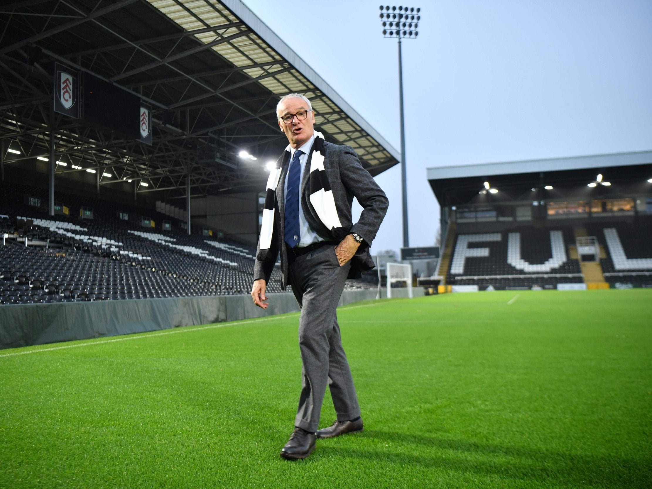 Claudio Ranieri is presented at Craven Cottage