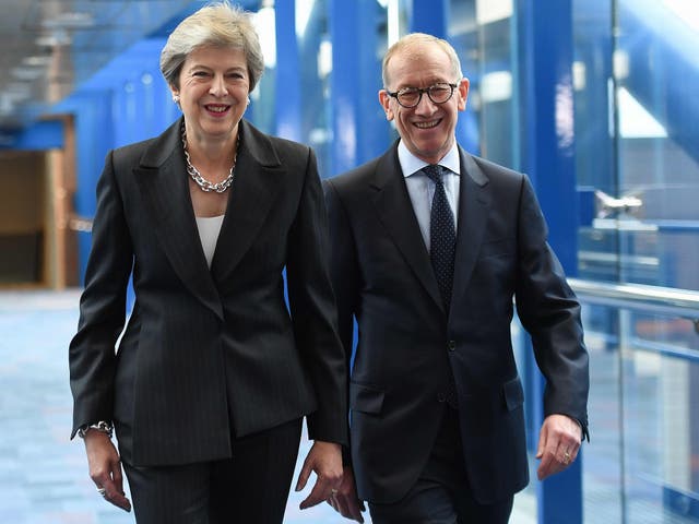 Prime minister Theresa May with her husband Philip May on October 3, 2018