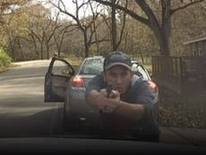 Dashcam captures moment armed driver opened fire on police officer