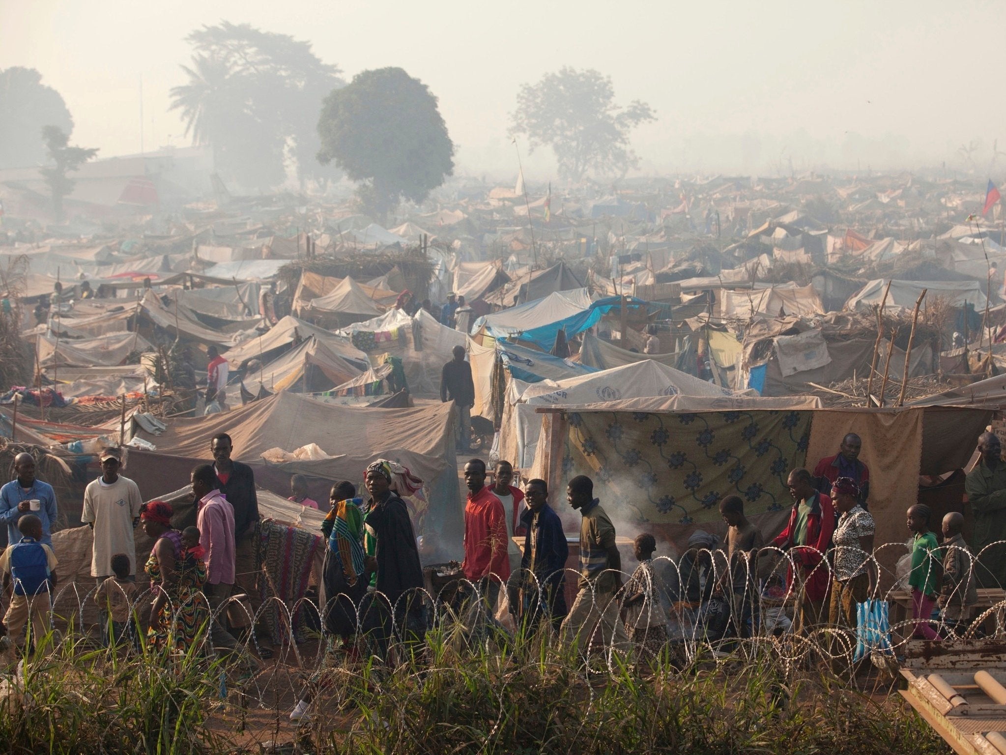A refugee camp in Bangui, the capital of the Central African Republic