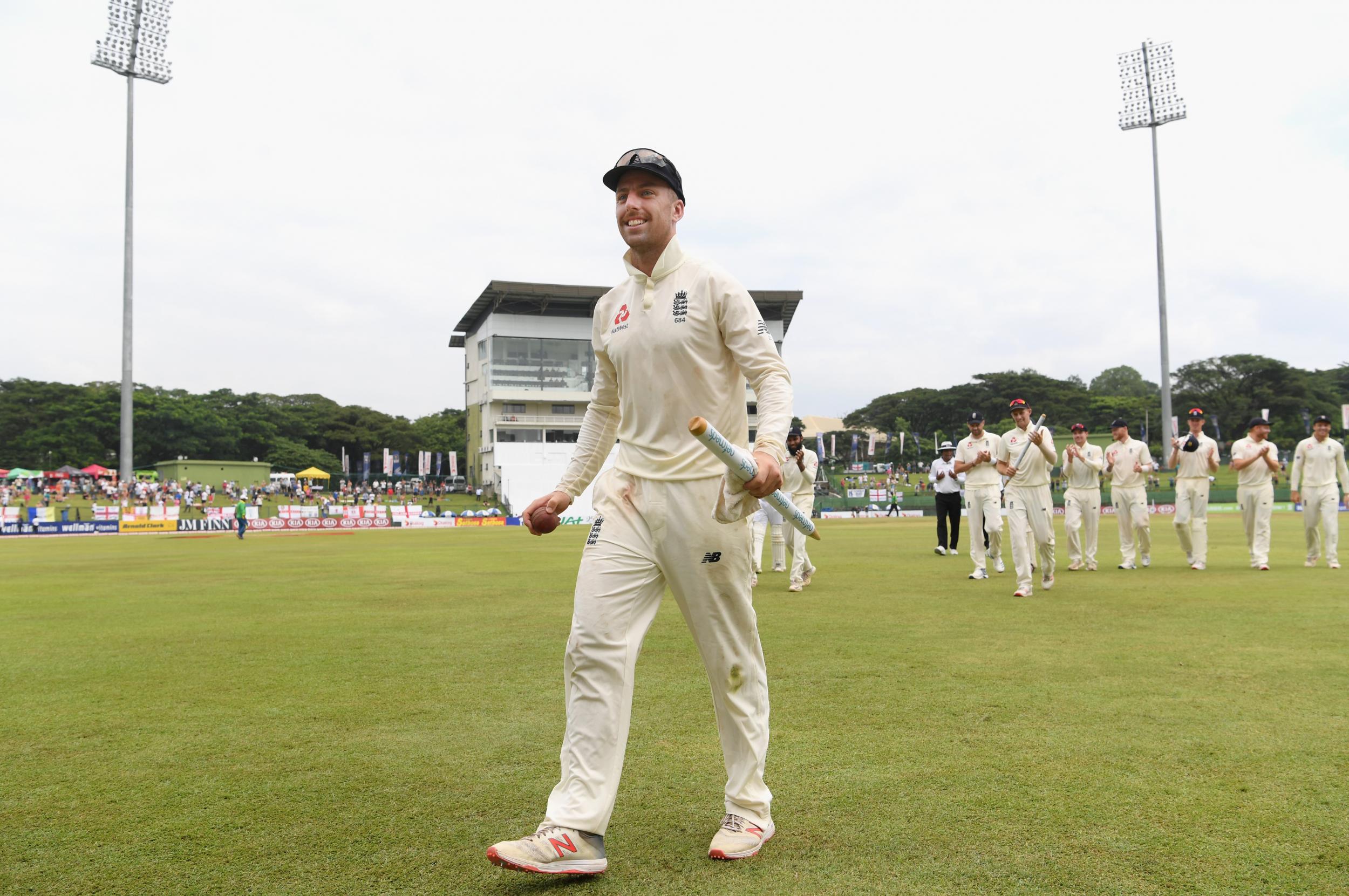 Jack Leach took a maiden five-wicket haul and a stump for a keepsake