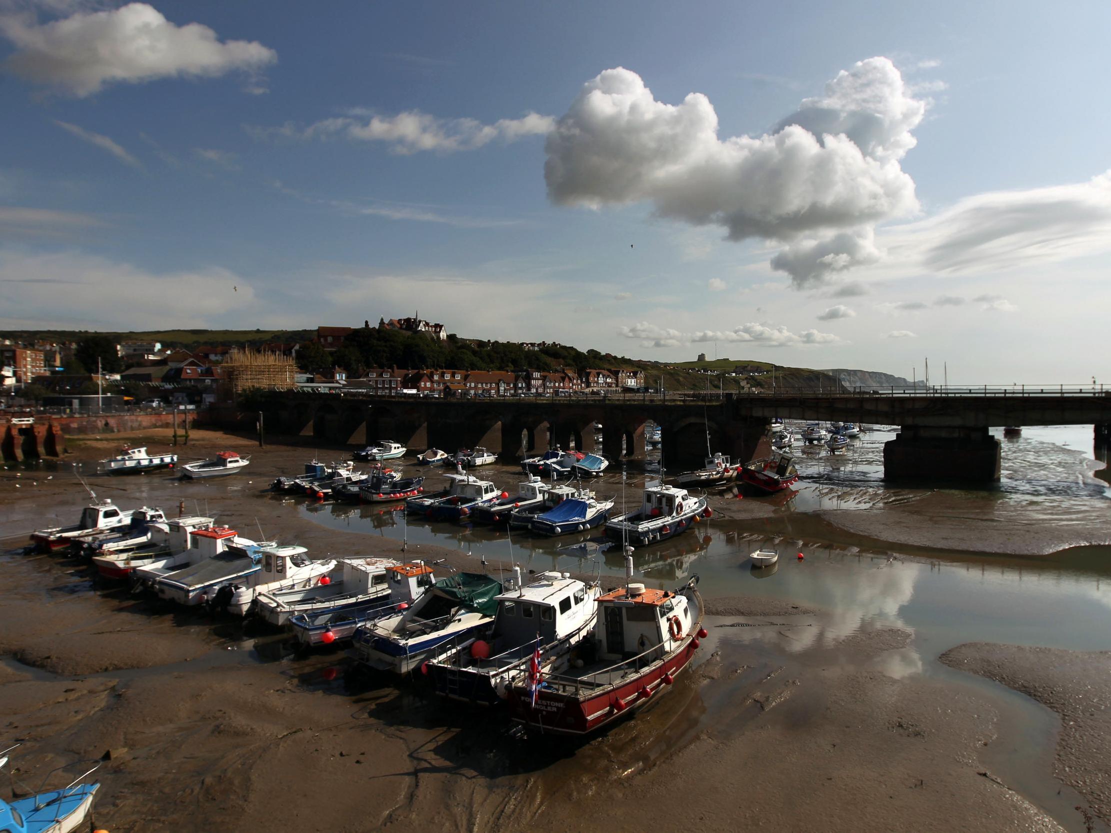 The boat landed close to Folkestone Harbour