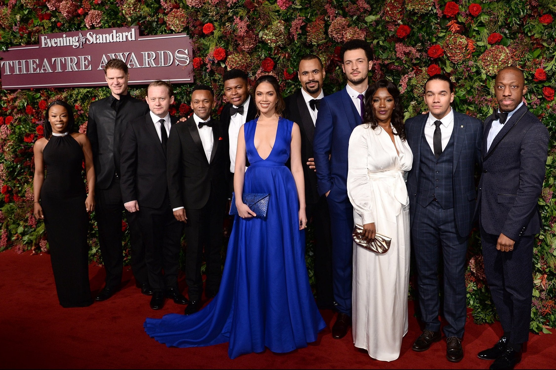 The cast of Hamilton attend the Evening Standard Theatre Awards 2018 at the Theatre Royal in London.