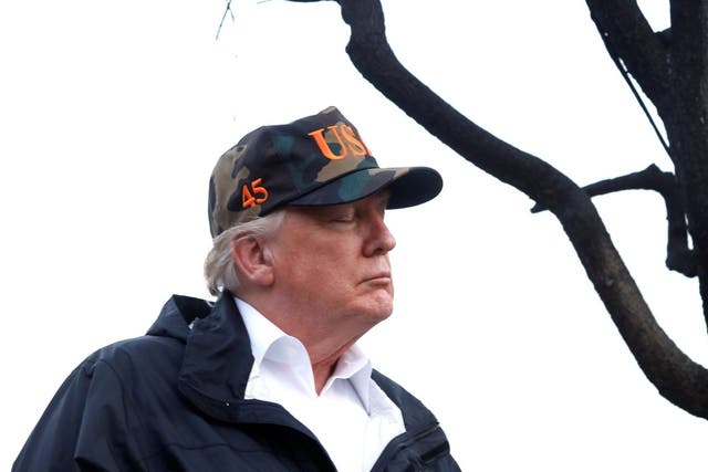 Donald Trump surveys homes destroyed by wildfire in Malibu, California