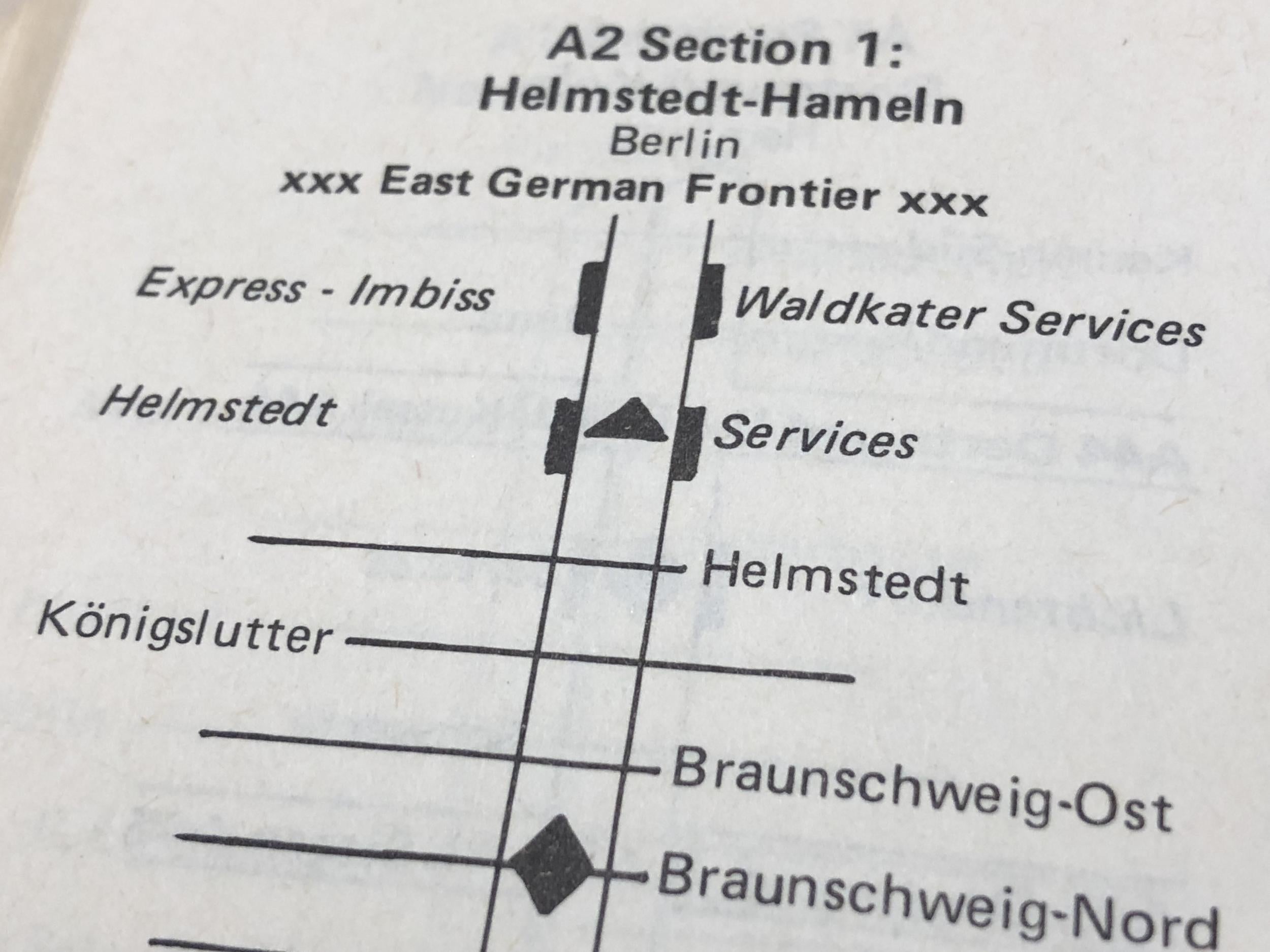 Fast lane: an autobahn strip map in ‘Europe: a Manual for Hitchhikers’