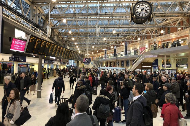 Going places? Commuters at Waterloo Station in London at the start of the afternoon rush hour