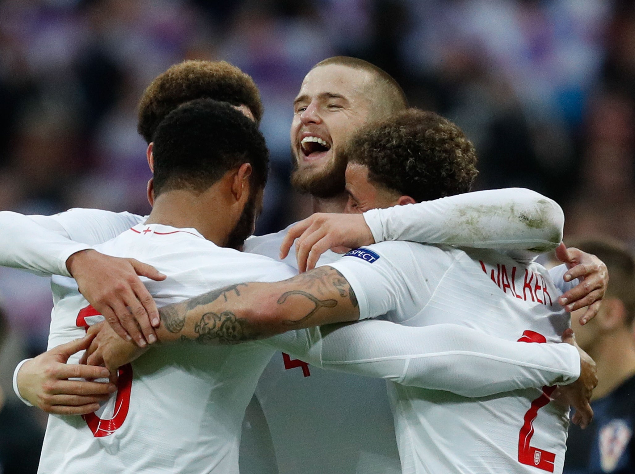 Eric Dier celebrates England's victory