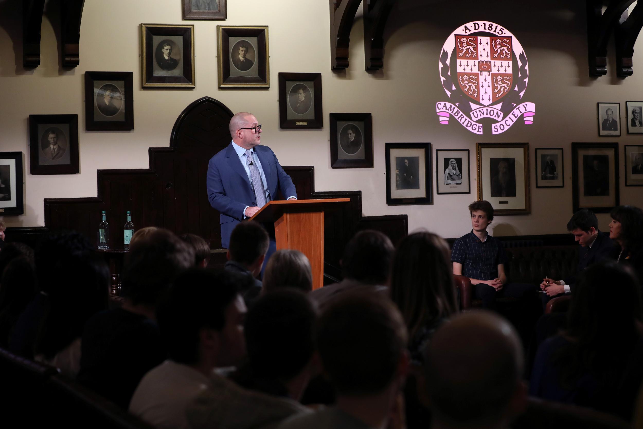 Jony Ive addressed an audience of mostly students at the Cambridge Union on 19 November, 2018