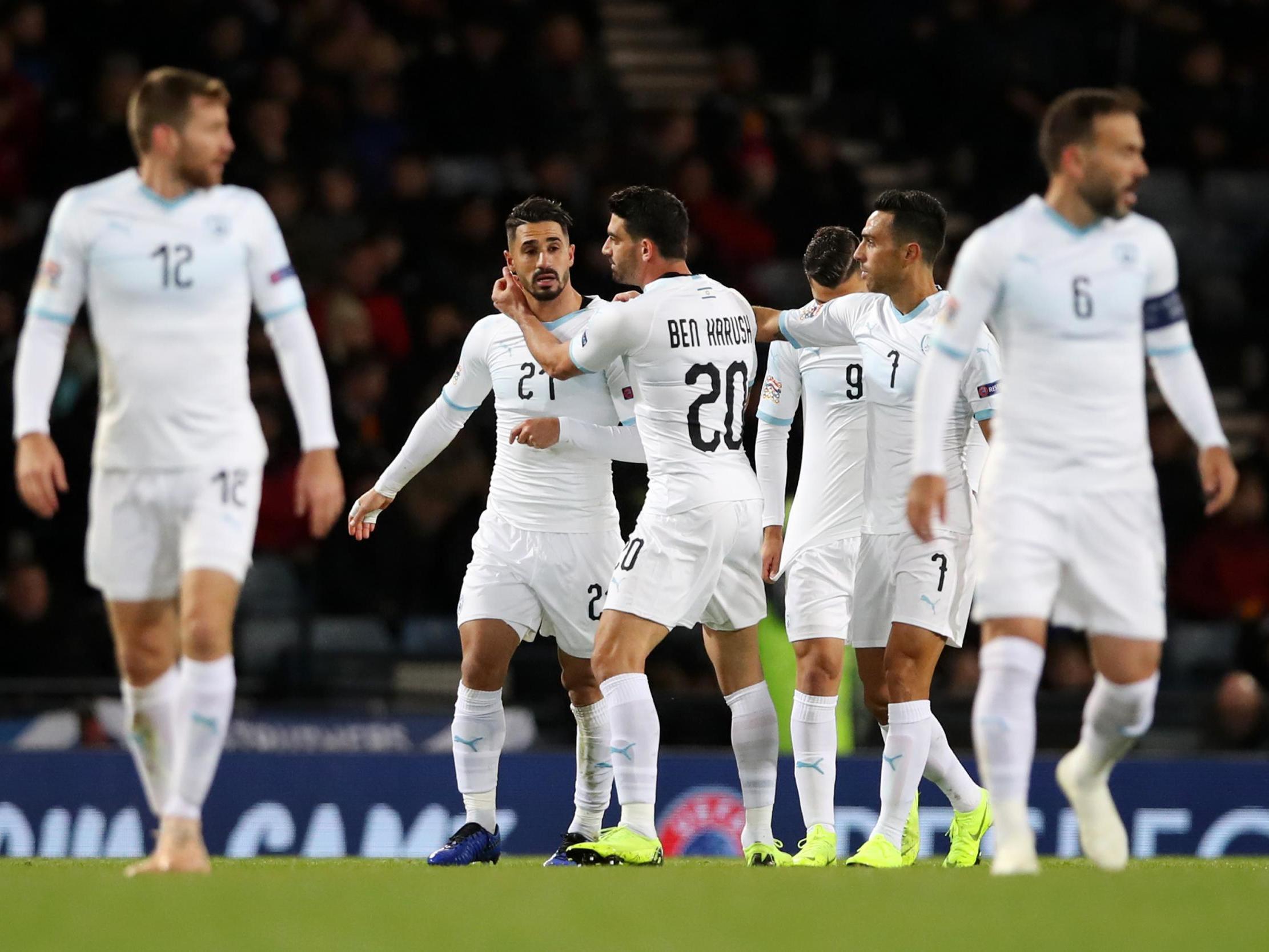 Beram Kayal celebrates after putting Israel ahead