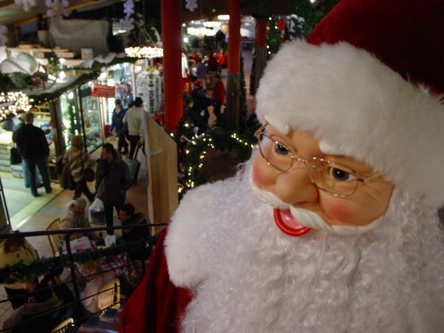Santa Claus in a shopping centre at Rovaniemi in Finnish Lapland