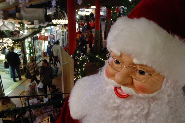 Santa Claus in a shopping centre at Rovaniemi in Finnish Lapland