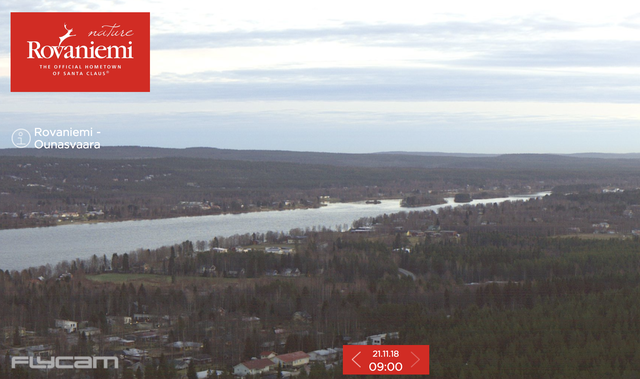 Clear way: a still from the Rovaniemi webcam on the Arctic Circle, 9am on 21 November 2018