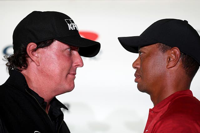 Tiger Woods and Phil Mickelson went face-to-face at their pre-match press conference