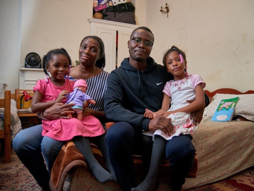 Telli Afrik, in his thirties, lives in a hostel in Waltham Forest with his wife and two children after the family were no longer afford their privately rented home – despite him being in work
