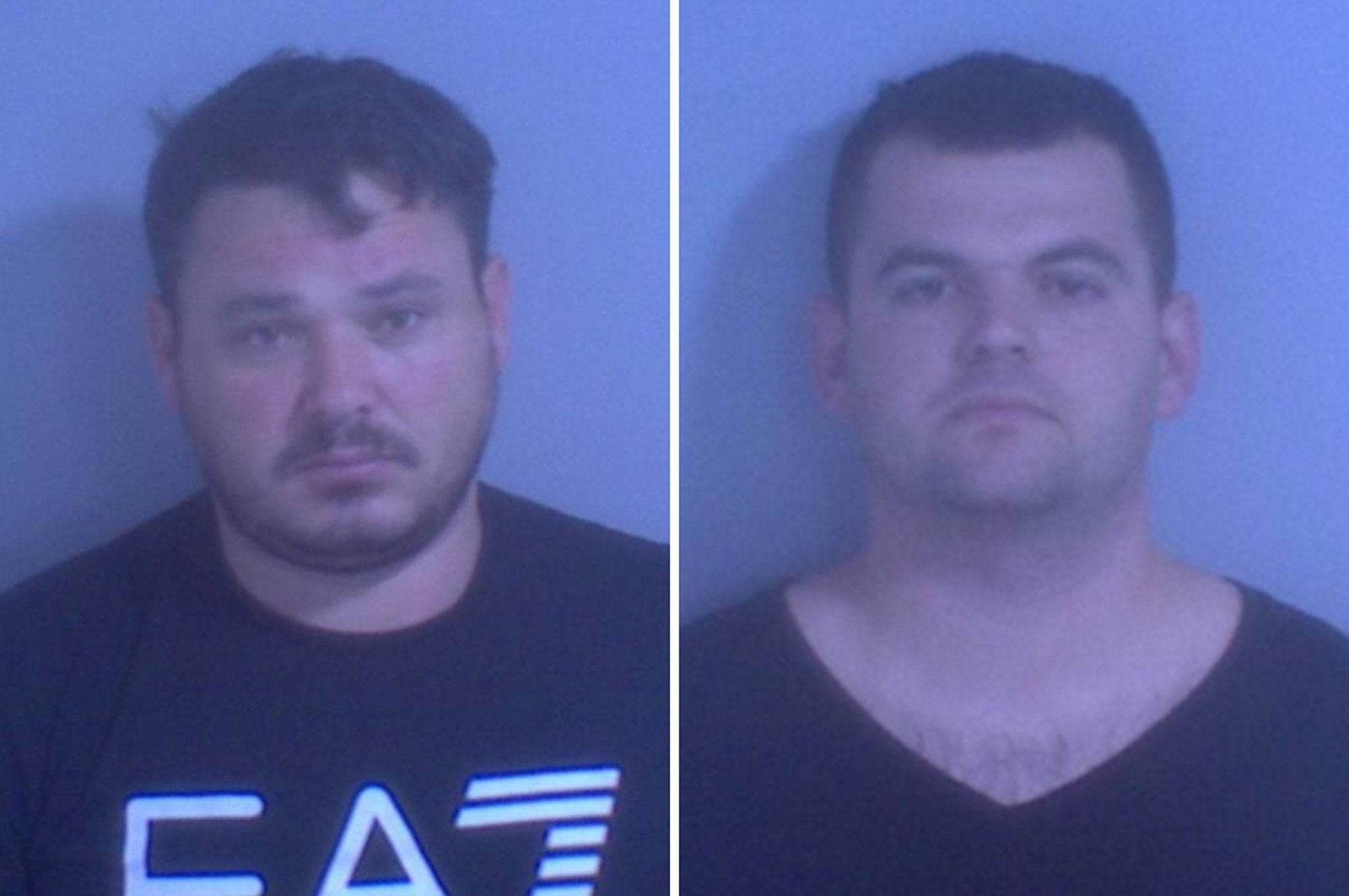 Feim Vata (left) and Xhemal Baco have each been jailed for eight years for smuggling Albanian migrants into the UK