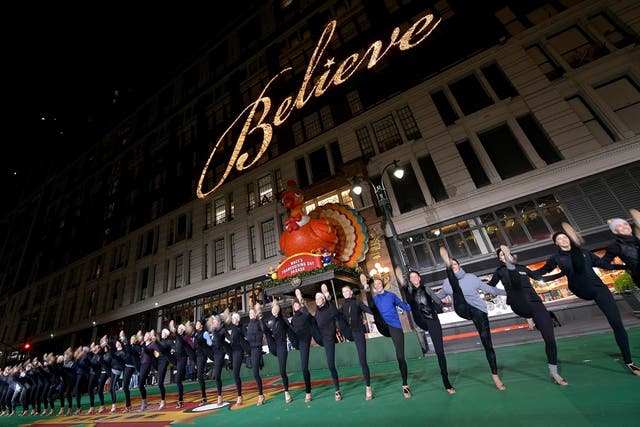 The Rockettes perform during the 92nd Annual Macy's Thanksgiving Day Parade day two of rehearsals on 20 November, 2018 in New York City.