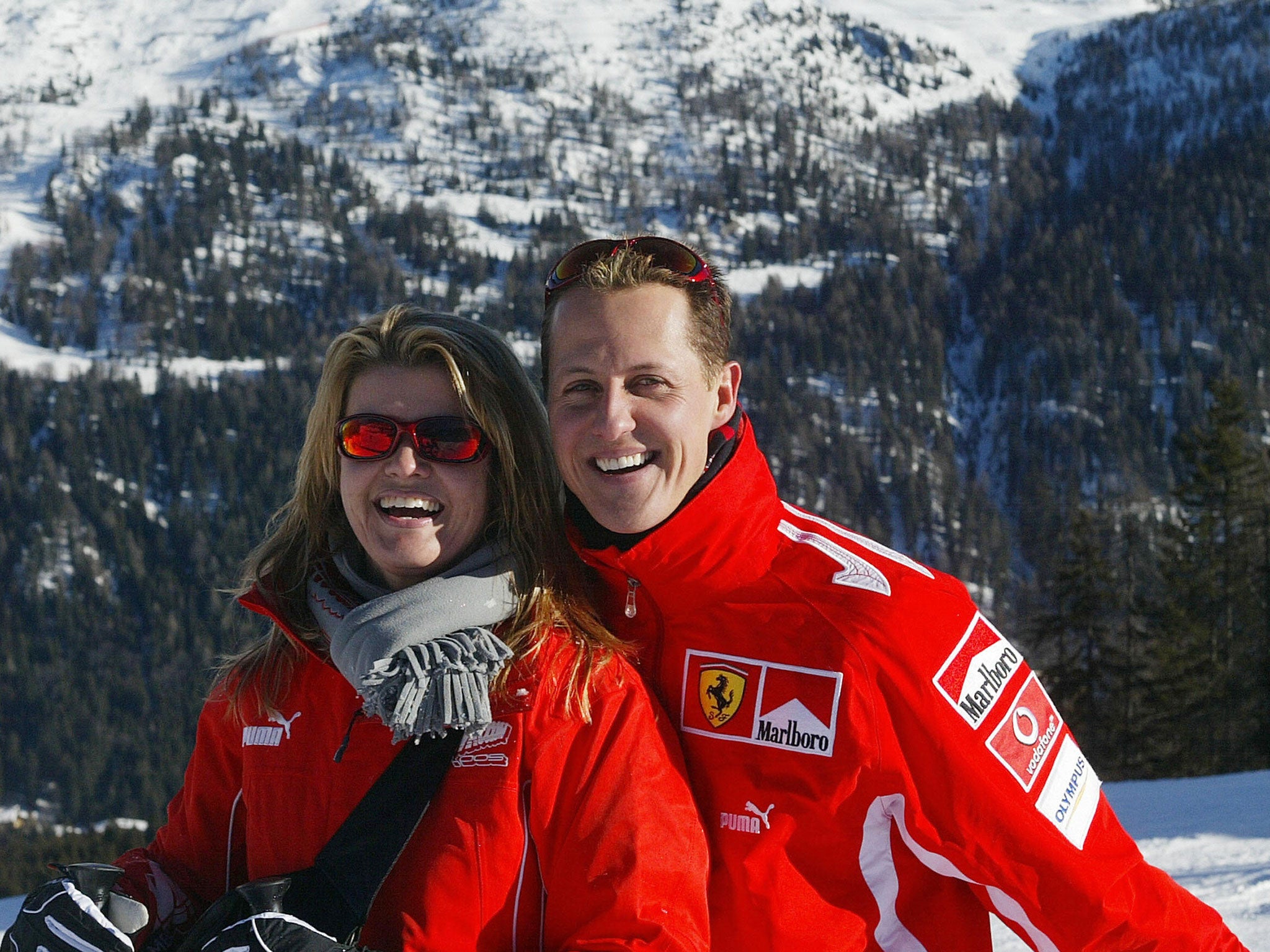 Schumacher pictured in 2005 with wife Corinna