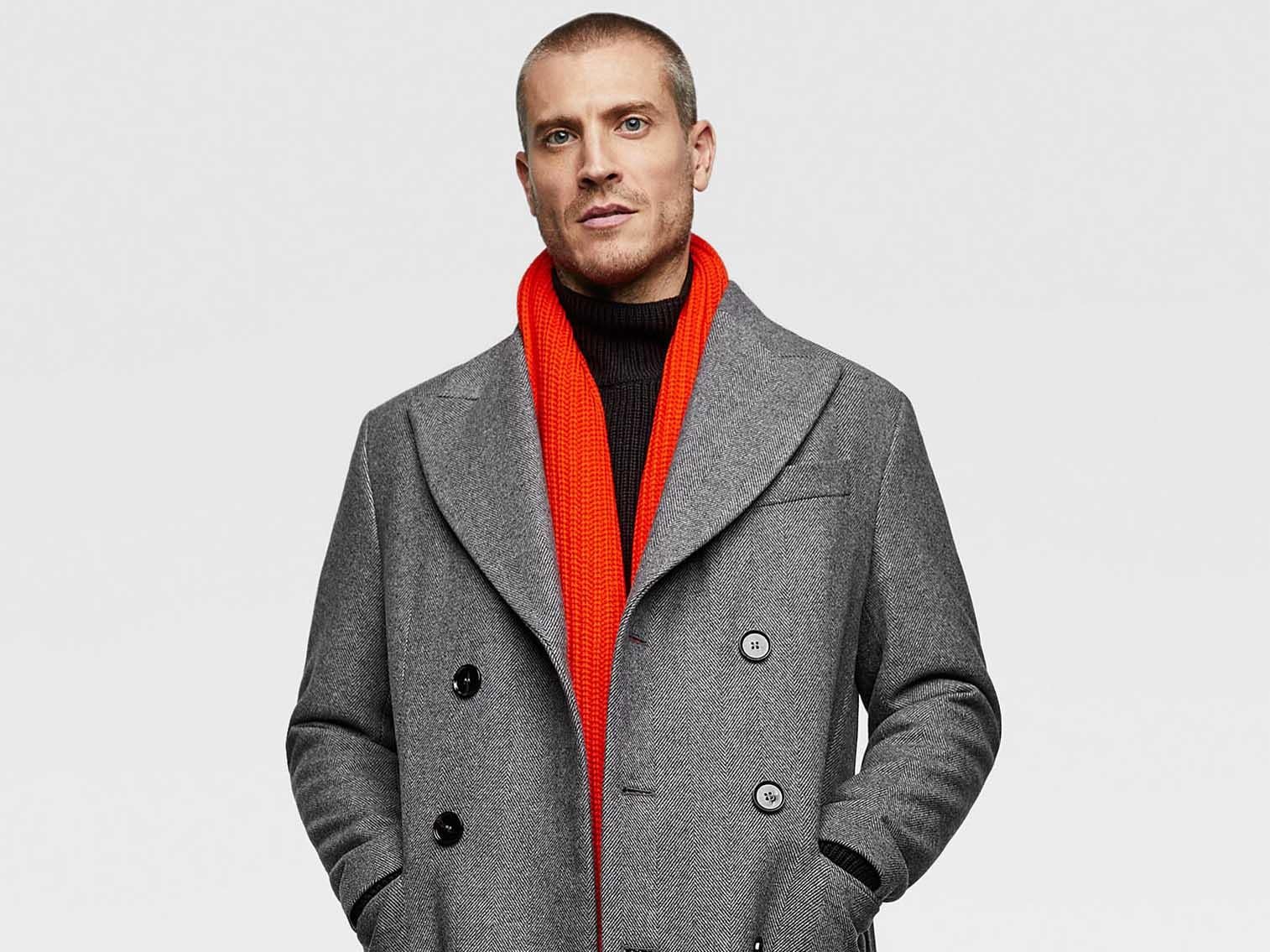 Double Breasted Coat, £159 & Knit Scarf, £19.99, Zara