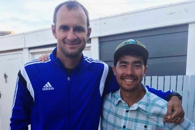 John Allen Chau poses with Founder of Ubuntu Football Academy, Casey Prince, in Cape Town, South Africa in October, days before he left for the Andamans