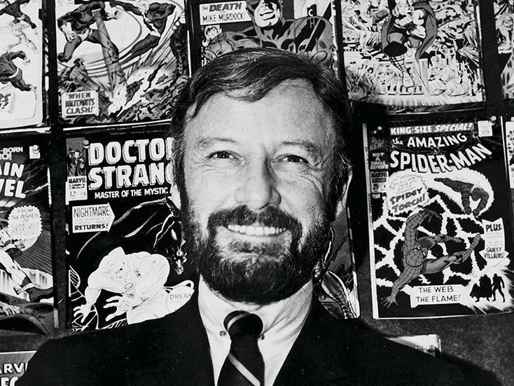 Stan surrounded by some of his most famous covers, 1968