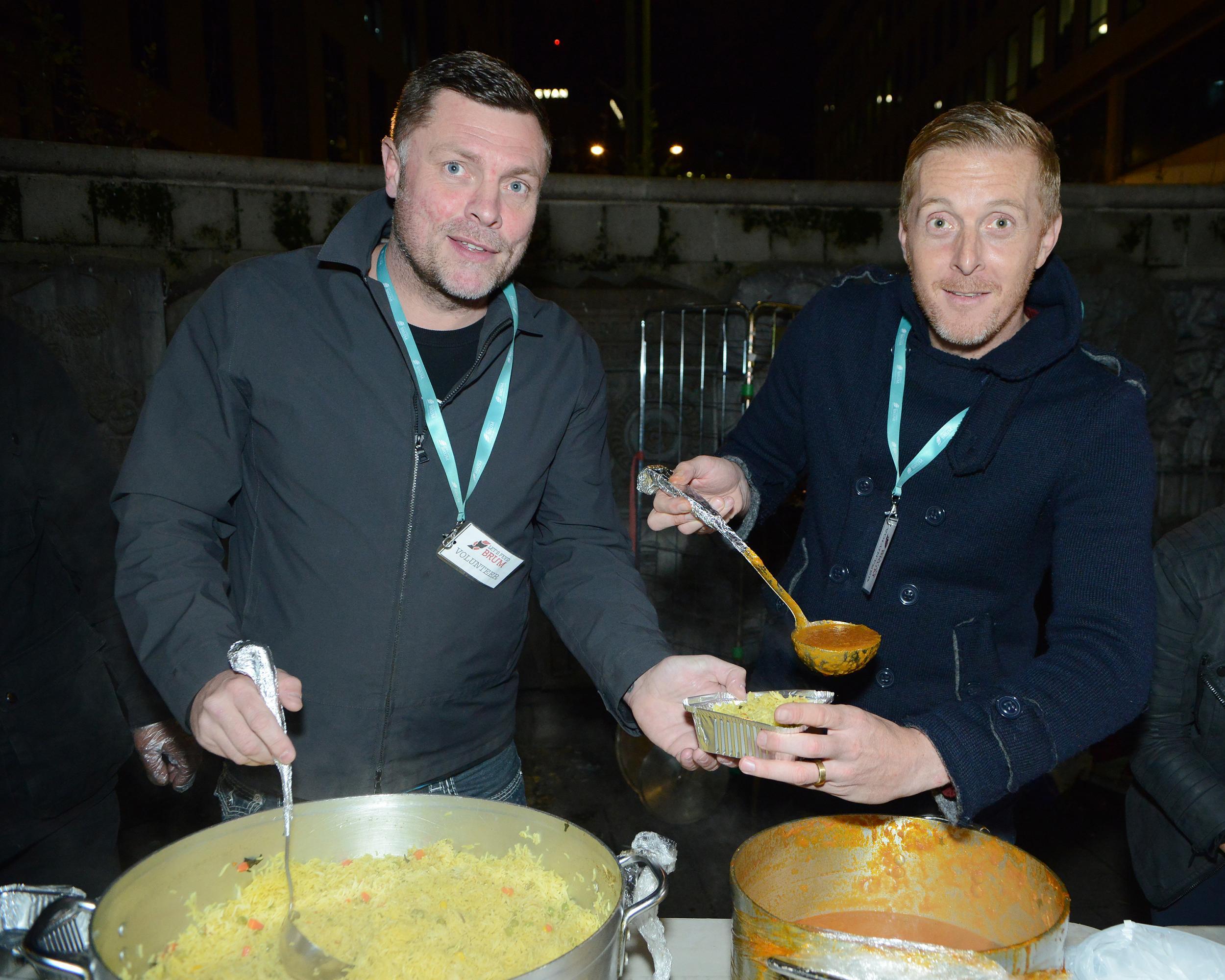 Garry Monk with former Blues striker Geoff Horsfield at a community event