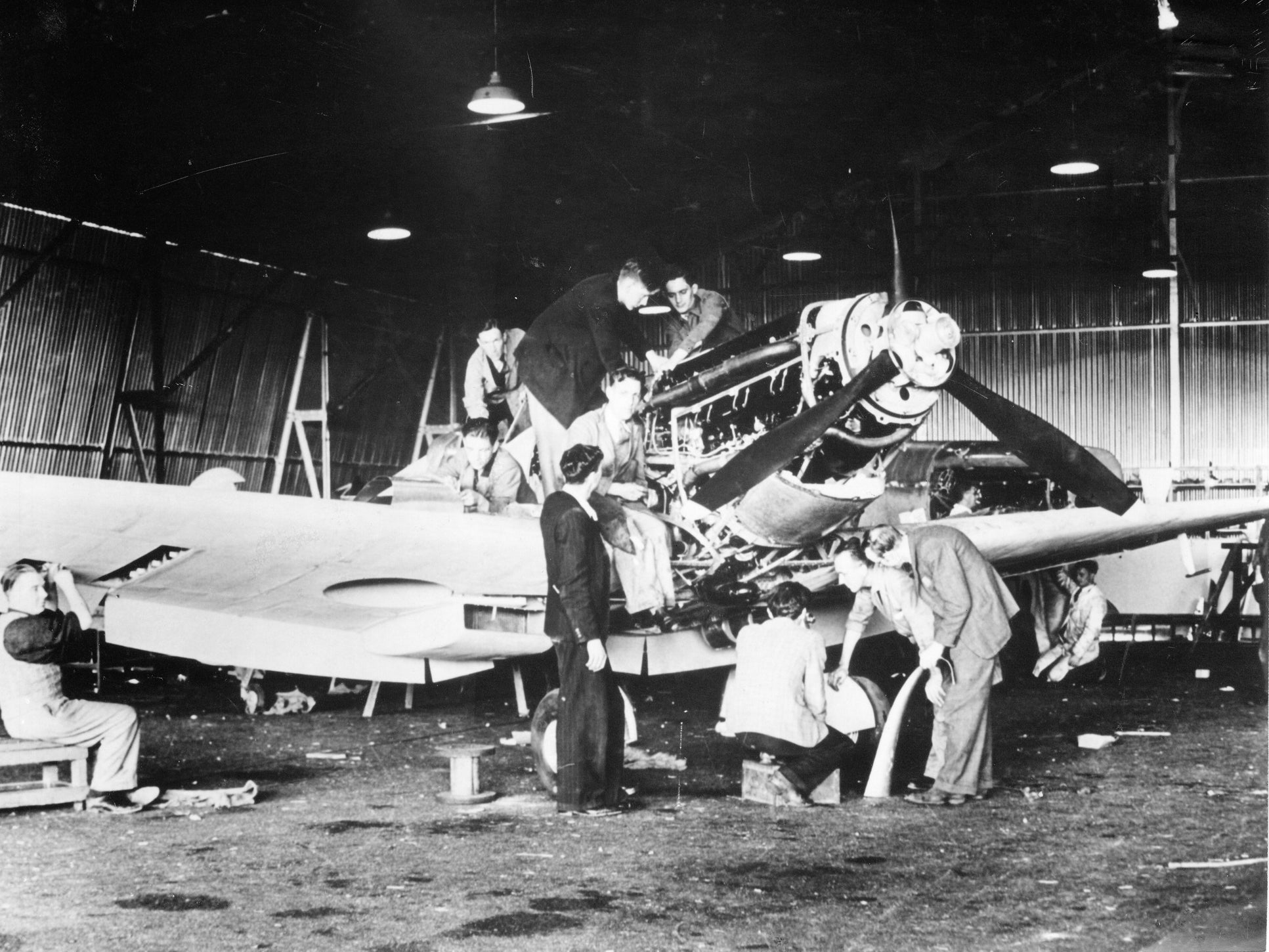 Inside the Vickers Assembly Hangar at RAF Henley-on-Thames