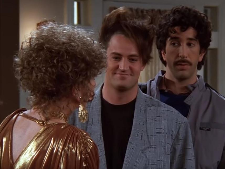 Chandler (Matthew Perry) and Ross (David Schwimmer) in a classic Friends flashback