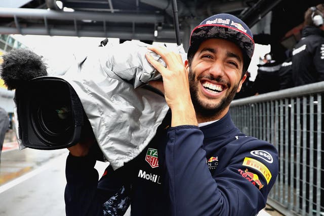Red Bull’s Daniel Ricciardo gets his hands on a camera