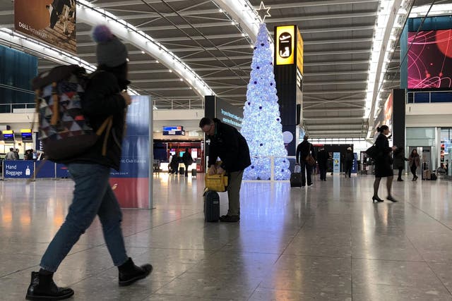 Beat the rush: Heathrow Terminal 5, four weeks before the peak Christmas travel date