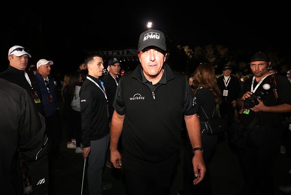 Phil Mickelson claimed victory under Shadow Creek's floodlights